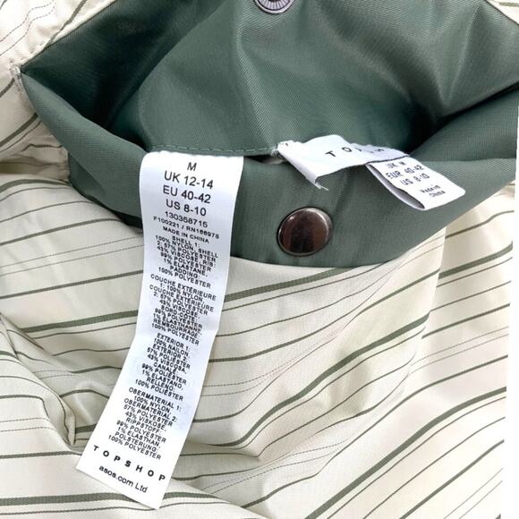TopShop Reversible Bomber Jacket In Khaki Green Size Medium NWOT $136 MSRP - Picture 4 of 9